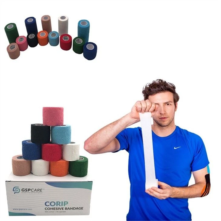 GSPMED High Quality Cohesive Elastic Bandage Vet Wrap Bandage Self-adhesive Bandage Factory